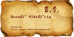 Bozsó Viktória névjegykártya